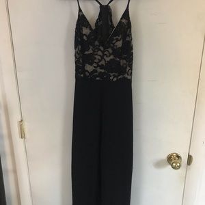 black lace pant suit